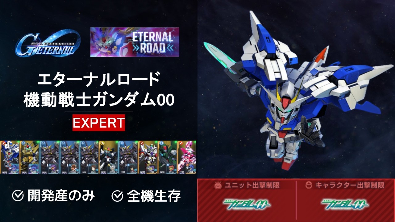 「【激アツ攻略】Gジェネエターナル エターナルロード 00 EXPERTを徹底解説！初心者必見！」